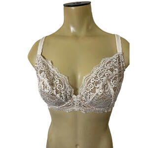 New Wolf and Whistle Ariana Vanilla Everyday Bra 32DDD Ivory Lace Underwire